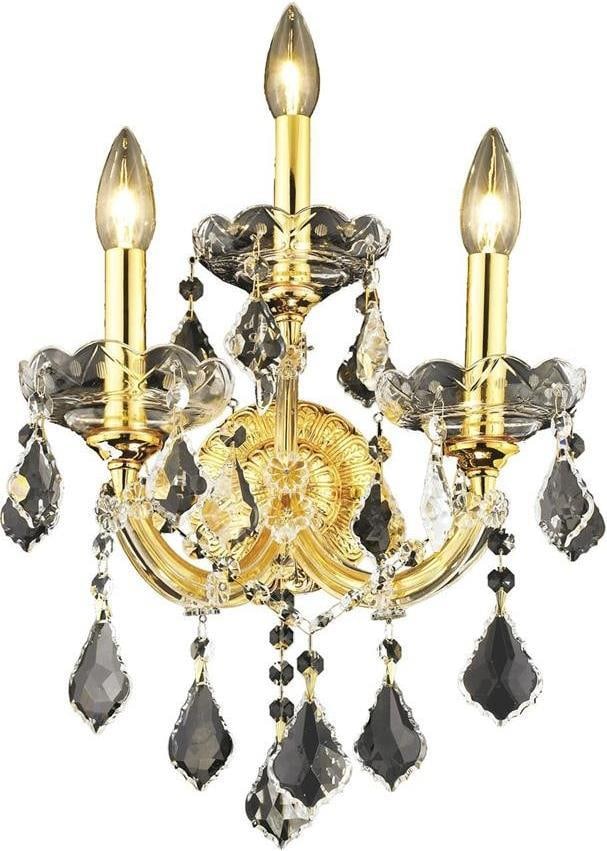 Elegant Lighting Maria Theresa Gold Wall Sconce Rococo Style Crystal 3-Light (1 of 1)