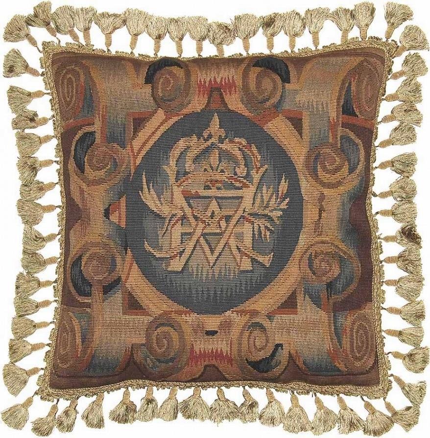 Provence Home Aubusson Throw Pillow Handmade Velvet Backing 20x20 (1 of 1)