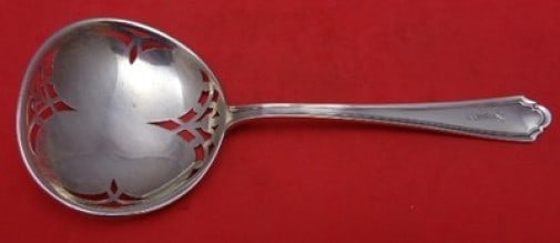 Watson John Alden Sterling Silver Pea Spoon 8.5" Monogrammed: Watson John Alden Sterling Silver Pea Spoon 8.5" Monogrammed This elegant pea spoon is crafted from high-quality sterling silver and features the classic John Alden pattern by Watson. Measuring 8 1/2