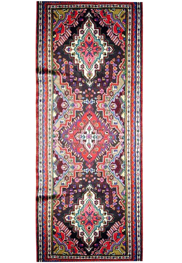 Timeless 3.5 x 10.2 Multi-Color Persian Sarouk Runner: Timeless 3.5 x 10.2 Multi-Color Persian Sarouk Runner Free continental US Shipping Transform your home with the timeless beauty of this 3.5 x 10.2 Multi-Color Semi Antique Persian Sarouk Runner. This
