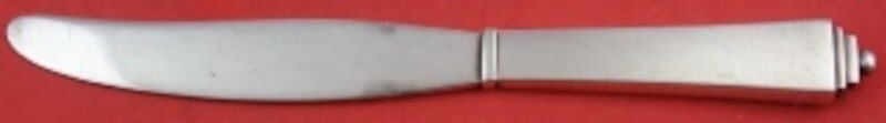 Georg Jensen Pyramid Sterling Silver Child's Knife GI/GJ Mark 6 1/4": Georg Jensen Pyramid Sterling Silver Child's Knife GI/GJ Mark 6 1/4" Introducing the Pyramid Child's Knife by Georg Jensen, a stunning example of fine craftsmanship in sterling silver. This hollow han
