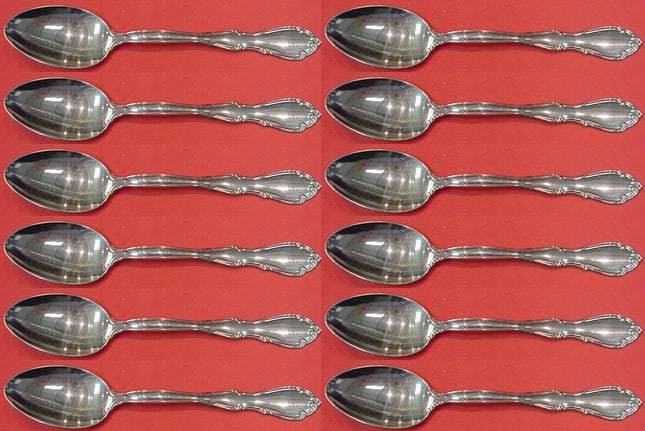 Towle Fontana Sterling Silver Teaspoon Set 12 Pieces 6 Inch: Towle Fontana Sterling Silver Teaspoon Set 12 Pieces 6 Inch This exquisite 12-piece set of teaspoons from the Fontana pattern by Towle is crafted from high-quality sterling silver. Each spoon measures