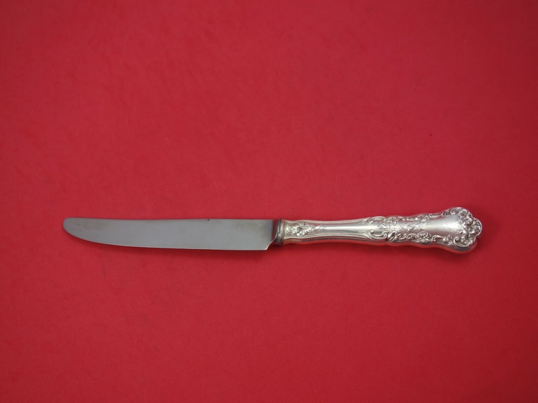 International Silver Pansy Pattern Sterling Silver Dinner Knife 10 Inch: International Silver Pansy Pattern Sterling Silver Dinner Knife 10 Inch This exquisite dinner knife features the elegant Pansy pattern by International Silver, crafted from high-quality sterling silve