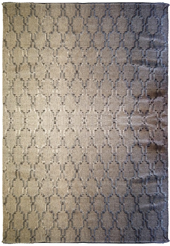 8 x 10.3 Gray Handmade Contemporary Area Rug Wool Silk India: 8 x 10.3 Gray Handmade Contemporary Area Rug Wool Silk India Free continental US Shipping Enhance your living space with this exquisite 8 x 10.3 Gray Contemporary Rug, meticulously handmade in India.