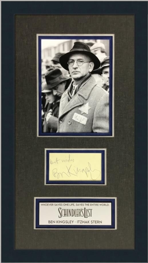 Ben Kingsley Schindler's List Signed Cut Signature Custom Framed Beckett COA (1 of 9)