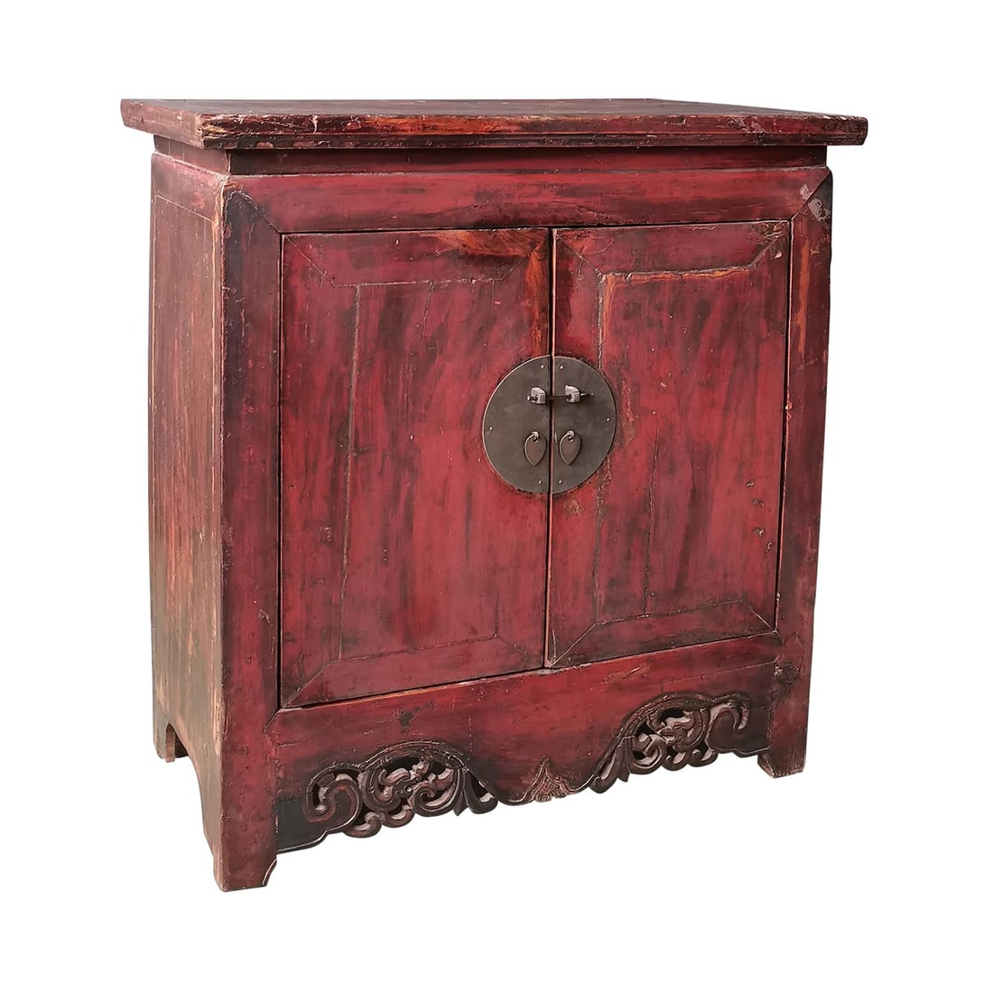 Antique Style Chinese Elm Wood Cabinet with Lacquer Finish (1 of 1)