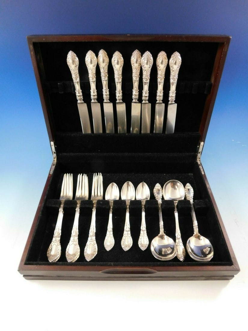 Knowles Roman Sterling Silver Flatware Set for 8 with Storage Chest 32 Pieces (1 of 5)
