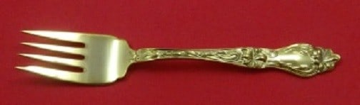 Frank Whiting Lily Vermeil Sterling Silver Salad Fork 6.25" Gold: Frank Whiting Lily Vermeil Sterling Silver Salad Fork 6.25" Gold This exquisite salad fork features the elegant Lily Vermeil pattern by Frank Whiting. Crafted from high-quality sterling silver and acc