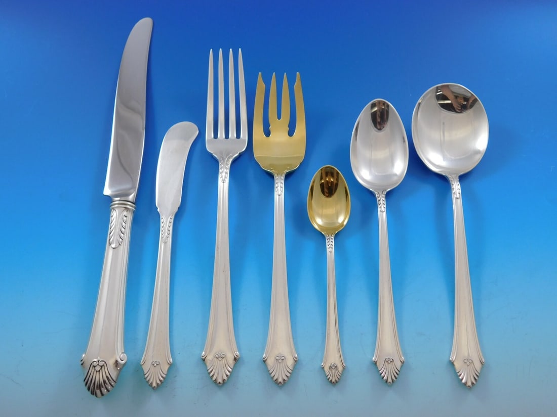 Gorham Edgemont Sterling Silver Flatware Set for 8 60 Pieces 1987: Gorham Edgemont Sterling Silver Flatware Set for 8 60 Pieces 1987 The Edgemont by Gorham Sterling Silver Flatware Set for 8 includes 60 exquisite pieces, elegantly designed with symmetrical flutes tha