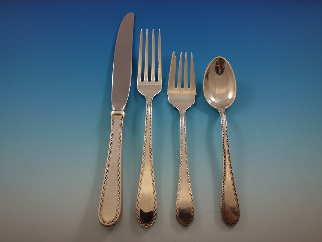 Kirk Winslow Sterling Silver Flatware Set for 8 - 37 Pieces with Storage Chest: Kirk Winslow Sterling Silver Flatware Set for 8 - 37 Pieces with Storage Chest This exquisite Winslow by Kirk Sterling Silver Flatware Set is a remarkable collection from the late 19th century, showca