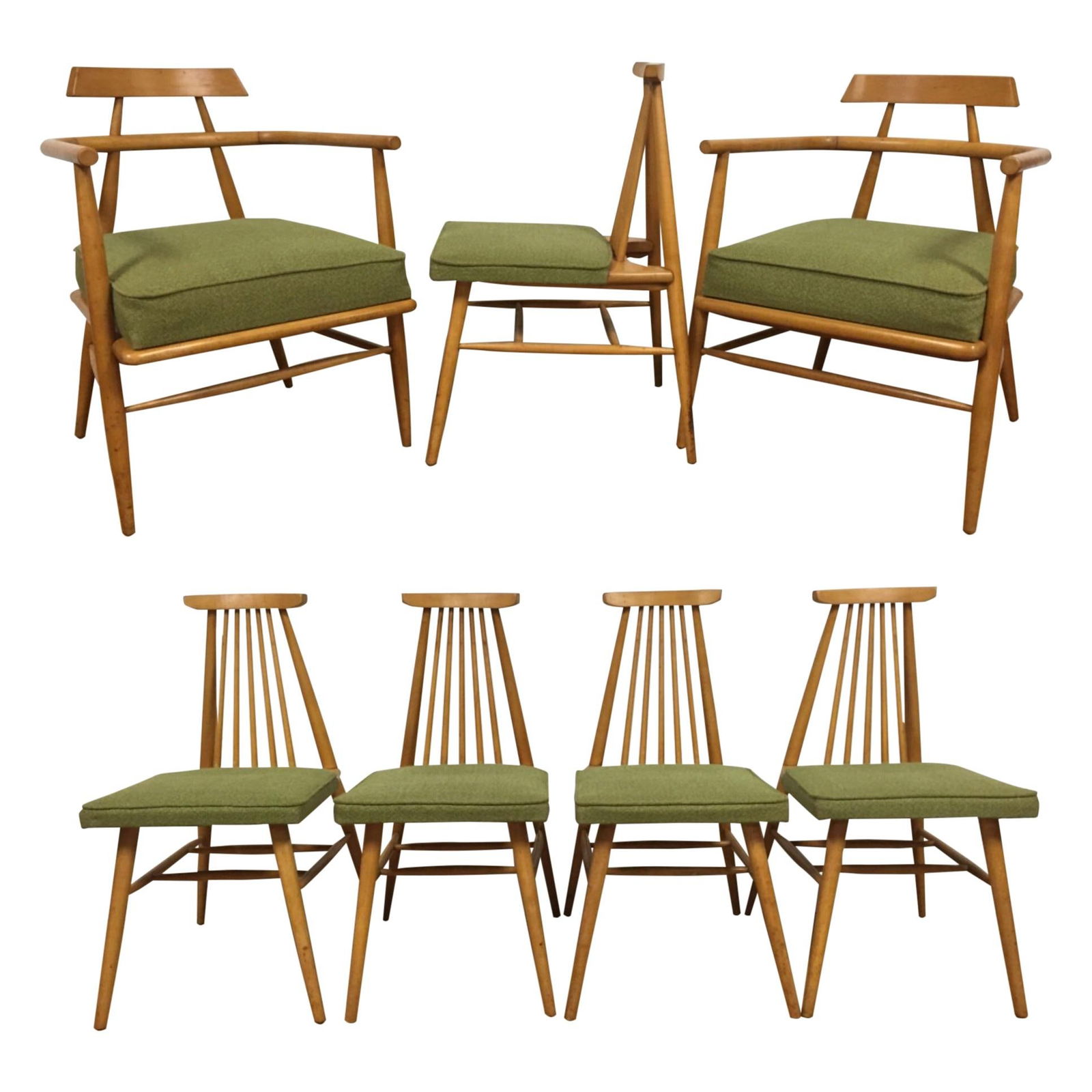 Mid Century Modern Paul McCobb O'Hearn Dining Chairs Set of 7: Mid Century Modern Paul McCobb O'Hearn Dining Chairs Set of 7 This exquisite set of seven mid-century modern dining chairs, designed by Paul McCobb for O'Hearn in the early 1950s, features solid maple