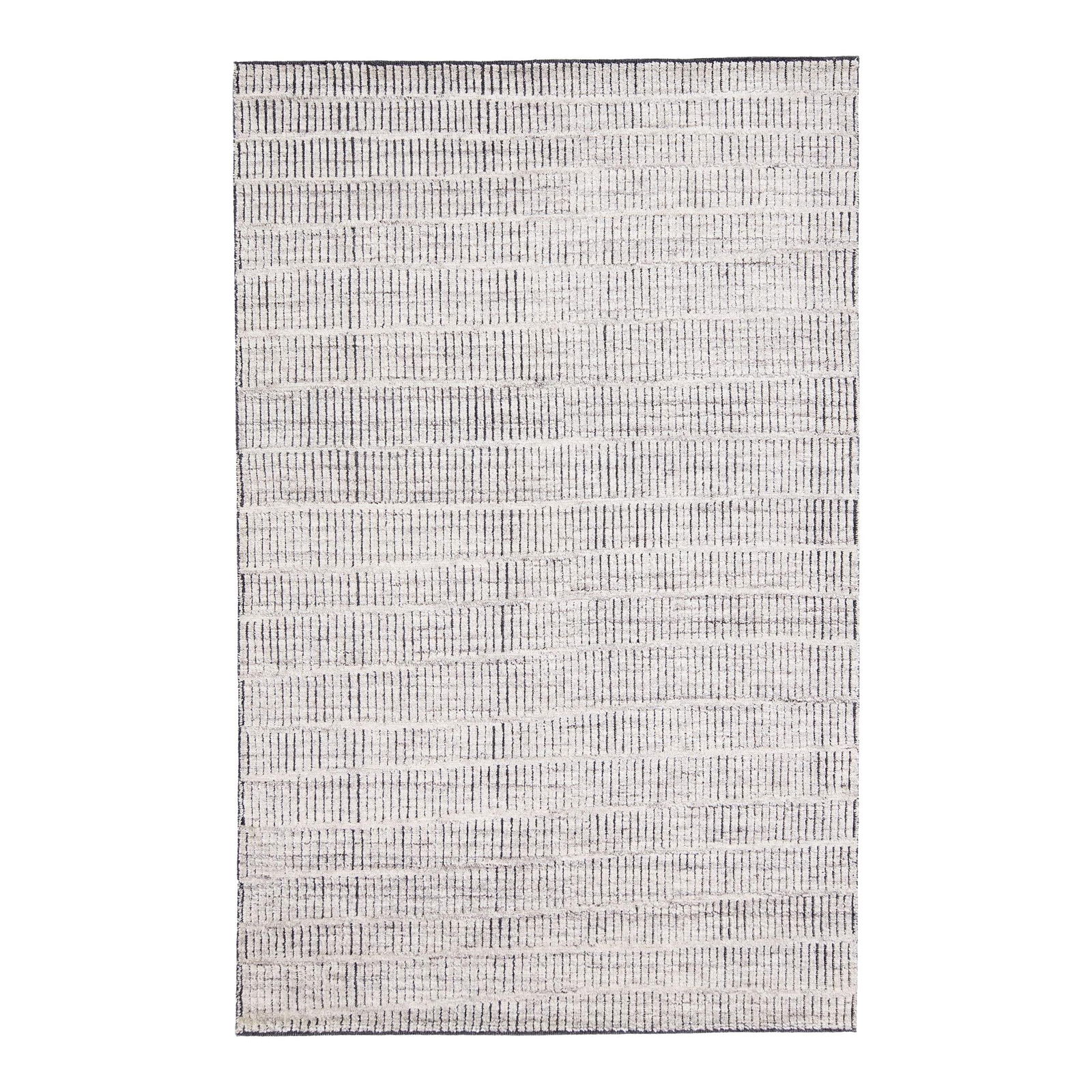 Modern Hand-Knotted Wool Rug Light Gray Geometric Design by Apadana: Modern Hand-Knotted Wool Rug Light Gray Geometric Design by Apadana This stunning modern Moroccan-style rug features a hand-knotted design from Apadana's Safi Collection. Crafted from high-quality woo