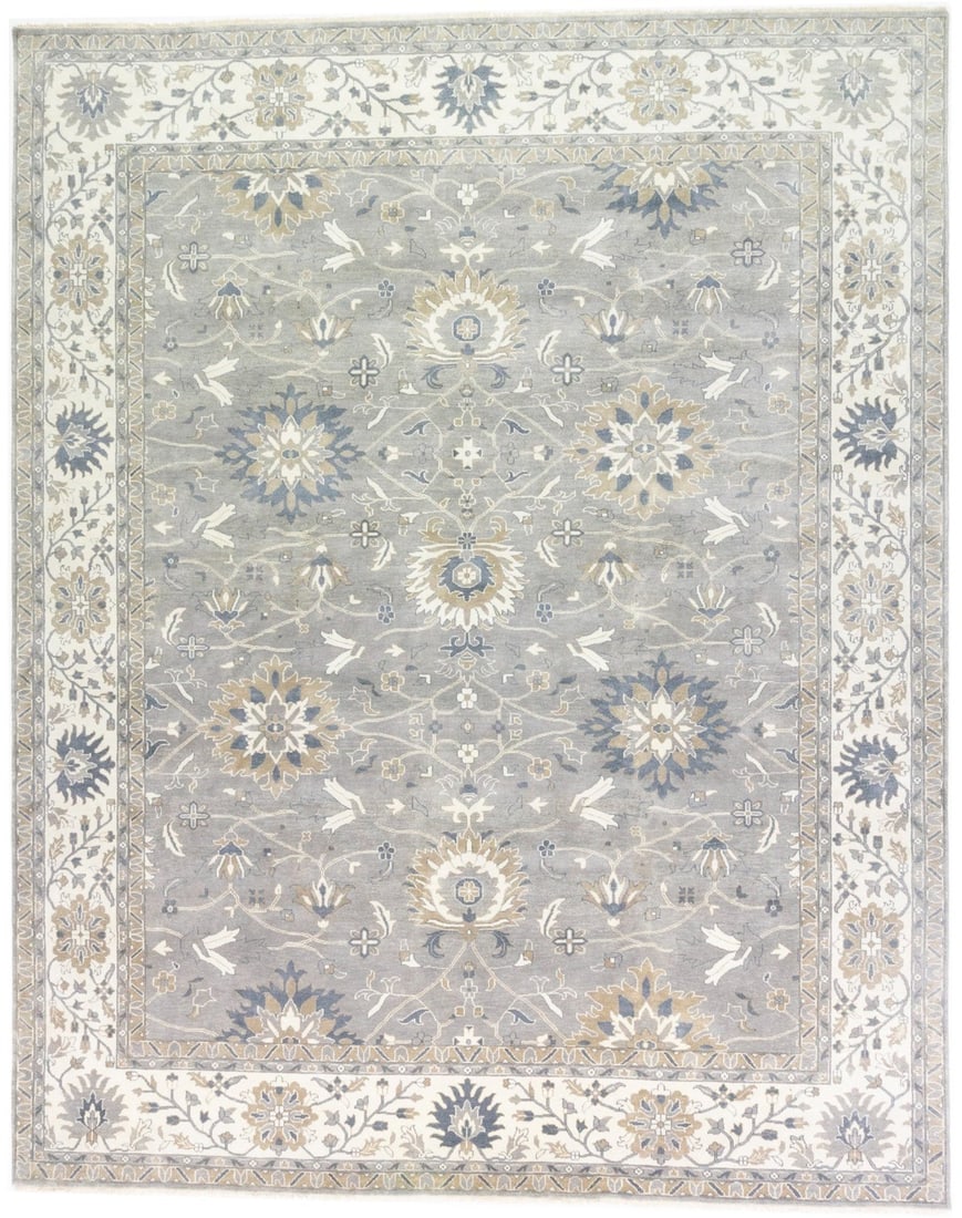 Extra Large Floral Chobi Peshawar Rug Hand-Knotted Wool 12x15 Modern Design: Extra Large Floral Chobi Peshawar Rug Hand-Knotted Wool 12x15 Modern Design Enhance your home decor with this stunning oversized floral Chobi Peshawar oriental rug. Measuring 11'10" x 14'10", this han