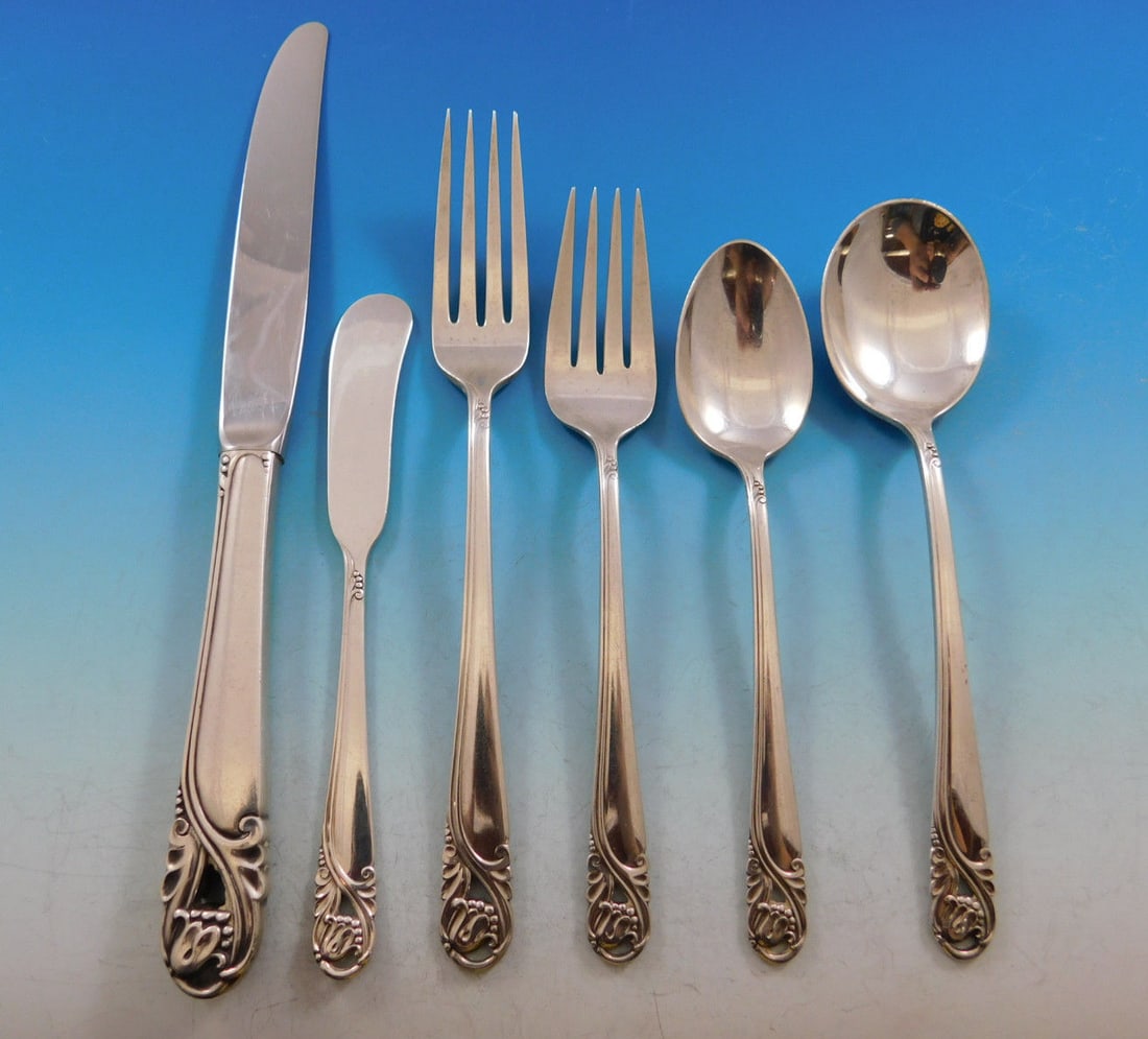 International Sterling Silver Spring Glory 52-Piece Flatware Set with Bonus Chest: International Sterling Silver Spring Glory 52-Piece Flatware Set with Bonus Chest Enhance your dining experience with the exquisite Spring Glory flatware set by International Sterling Silver. This ele