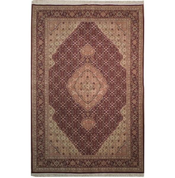 5.9 x 8.9 Luxury Wool & Silk Mahi Tabriz Rug: 5.9 x 8.9 Luxury Wool & Silk Mahi Tabriz Rug Free continental US Shipping Enhance your living space with this exquisite 5.9 x 8.9 Wool & Silk Mahi Tabriz Fine Quality Rug. This rug combines the durabi