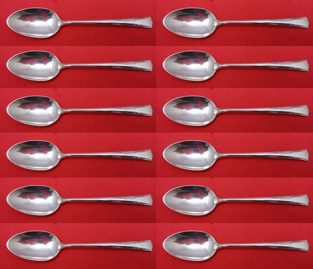 Gorham Greenbrier Sterling Silver Demitasse Spoon Set 12 Pieces 4 1/4: Gorham Greenbrier Sterling Silver Demitasse Spoon Set 12 Pieces 4 1/4 This exquisite 12-piece demitasse spoon set by Gorham features the elegant Greenbrier pattern. Crafted from high-quality sterling