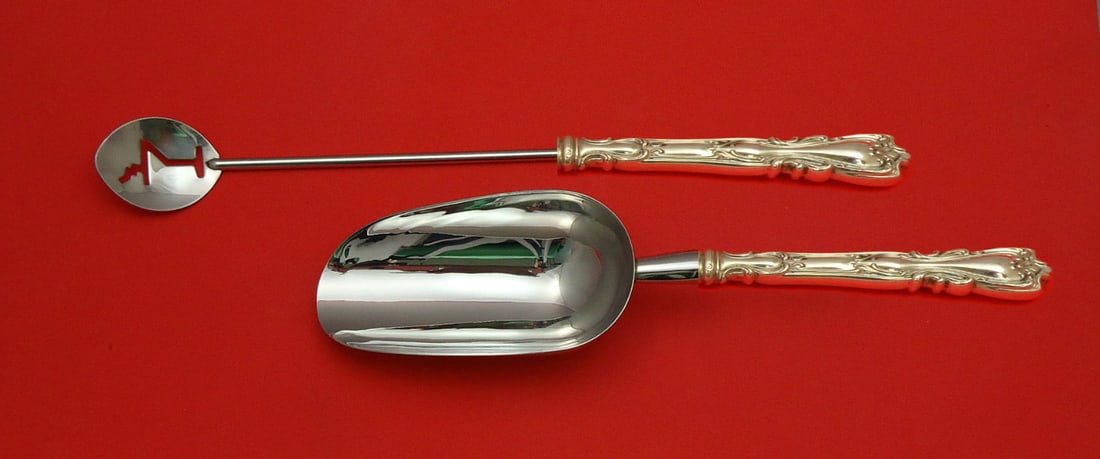 Wallace Lady Windsor Sterling Silver 2PC Bar Set Martini Spoon Ice Scoop: Wallace Lady Windsor Sterling Silver 2PC Bar Set Martini Spoon Ice Scoop Elevate your hosting experience with the Lady Windsor (formerly known as Victoria New) hostess set by Wallace. This exquisite 2