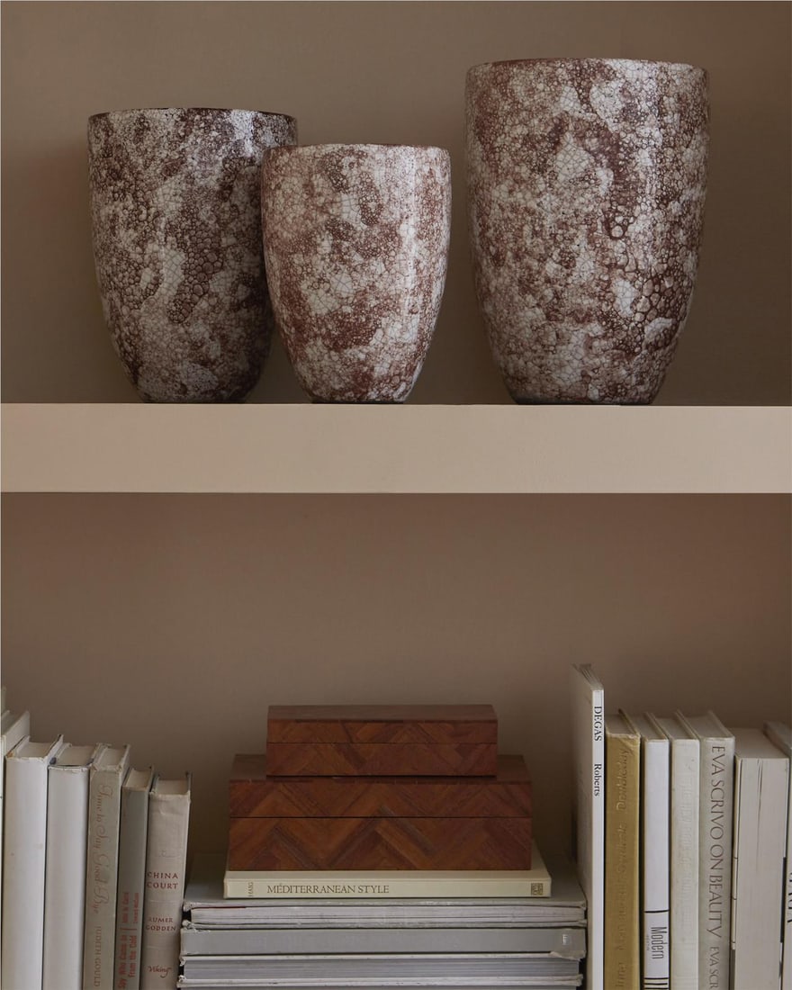 Currey Marne Rustic Terracotta Vase Collection Tuscan Style: Currey Marne Rustic Terracotta Vase Collection Tuscan Style Introducing the Rustic Italian Terracotta Vase Collection, beautifully crafted in a Tuscan style. This collection features a charming brown