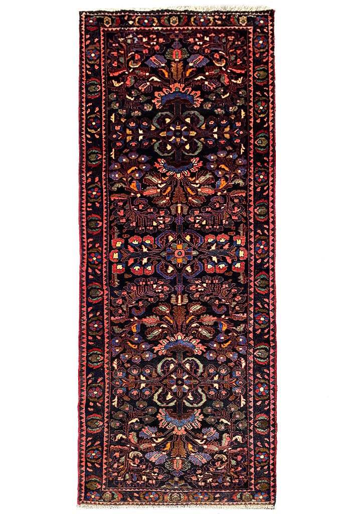 Handcrafted 3.6 x 6.9 Black Persian Sarouk Runner Wool: Handcrafted 3.6 x 6.9 Black Persian Sarouk Runner Wool Free continental US Shipping Enhance your home decor with this stunning Black Persian Sarouk Runner, meticulously handcrafted by skilled Persian