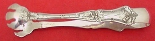 International Sterling Silver Edgewood Sugar Tong 5 Inch Serving Piece: International Sterling Silver Edgewood Sugar Tong 5 Inch Serving Piece This elegant sugar tong is crafted from sterling silver in the beautiful Edgewood pattern by International. Measuring 5 inches, i