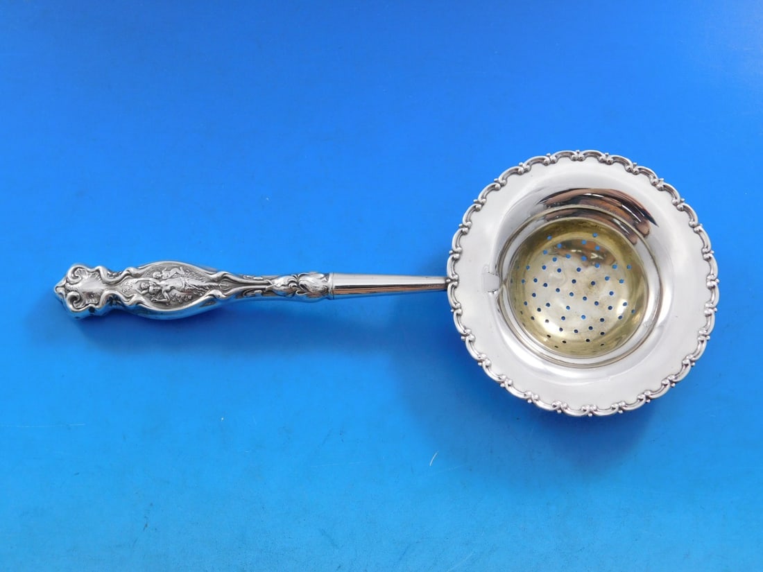 Wallace Irian Sterling Silver Art Nouveau Tea Strainer 7 3/4" (1 of 8)