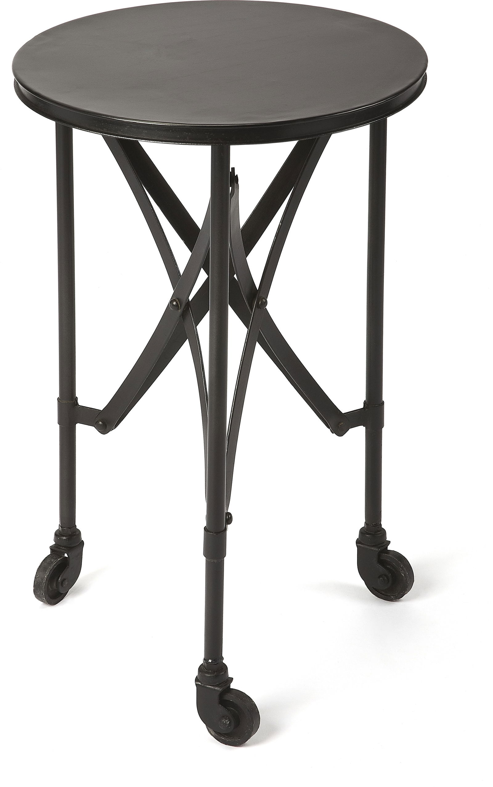 Butler Costigan Industrial Iron Accent Table with Casters: Butler Costigan Industrial Iron Accent Table with Casters Introducing the Costigan Iron Accent Table with Casters, a stylish addition to any space with its industrial design. This side table features