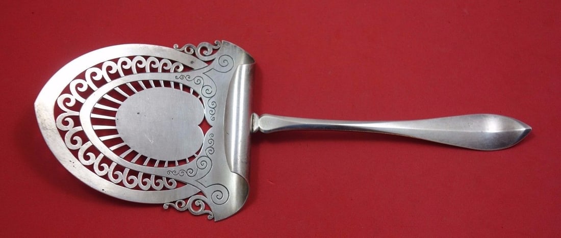 Dutch .833 Silver Hooded Asparagus Server Bright-Cut 10 1/2" Circa 1911: Dutch .833 Silver Hooded Asparagus Server Bright-Cut 10 1/2" Circa 1911 This exquisite Dutch .833 silver asparagus server features a hooded design with bright-cut detailing, measuring 10 1/2" in lengt