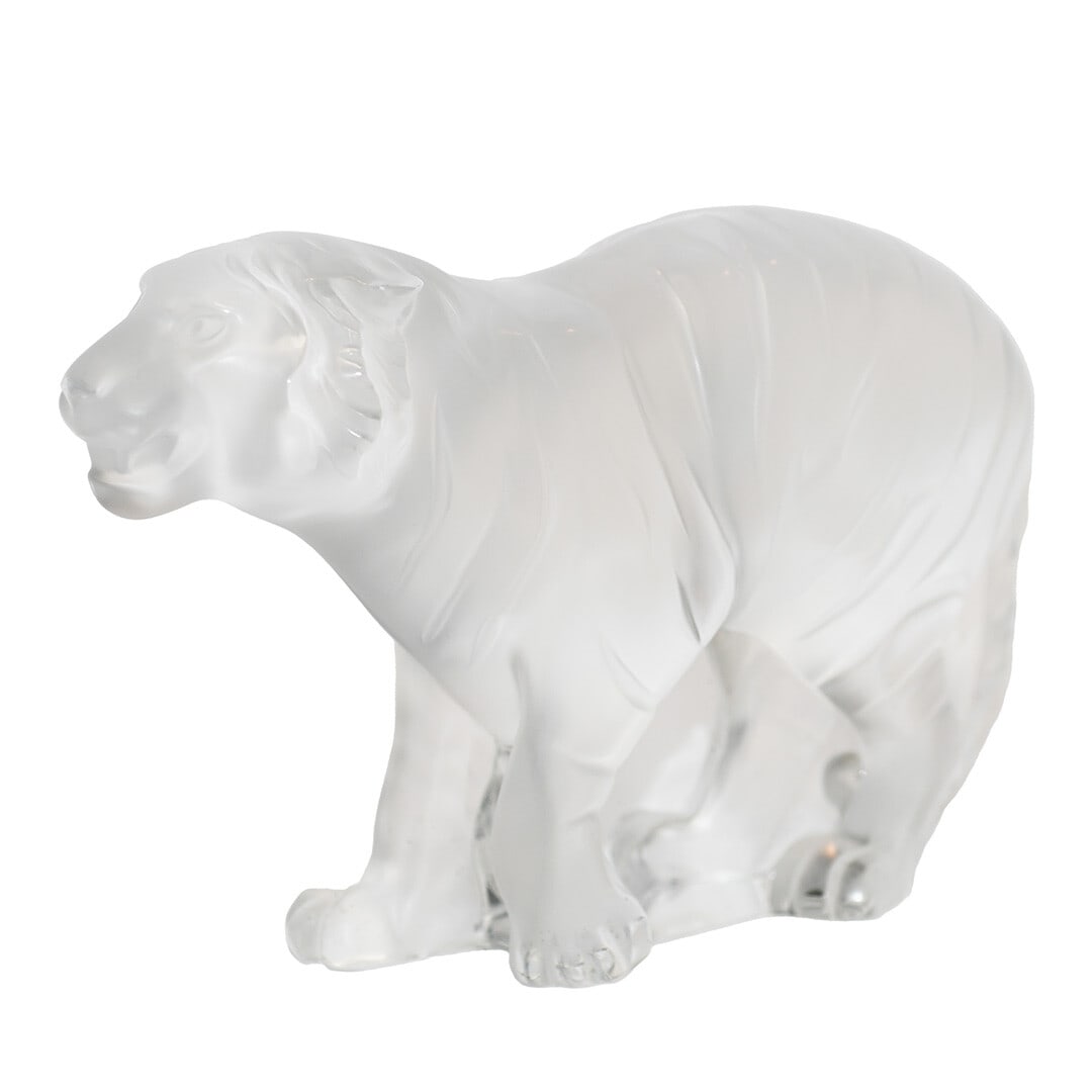 Lalique Signed Frosted Bengal Tiger Figurine Art Glass Antique Tigre (1 of 10)