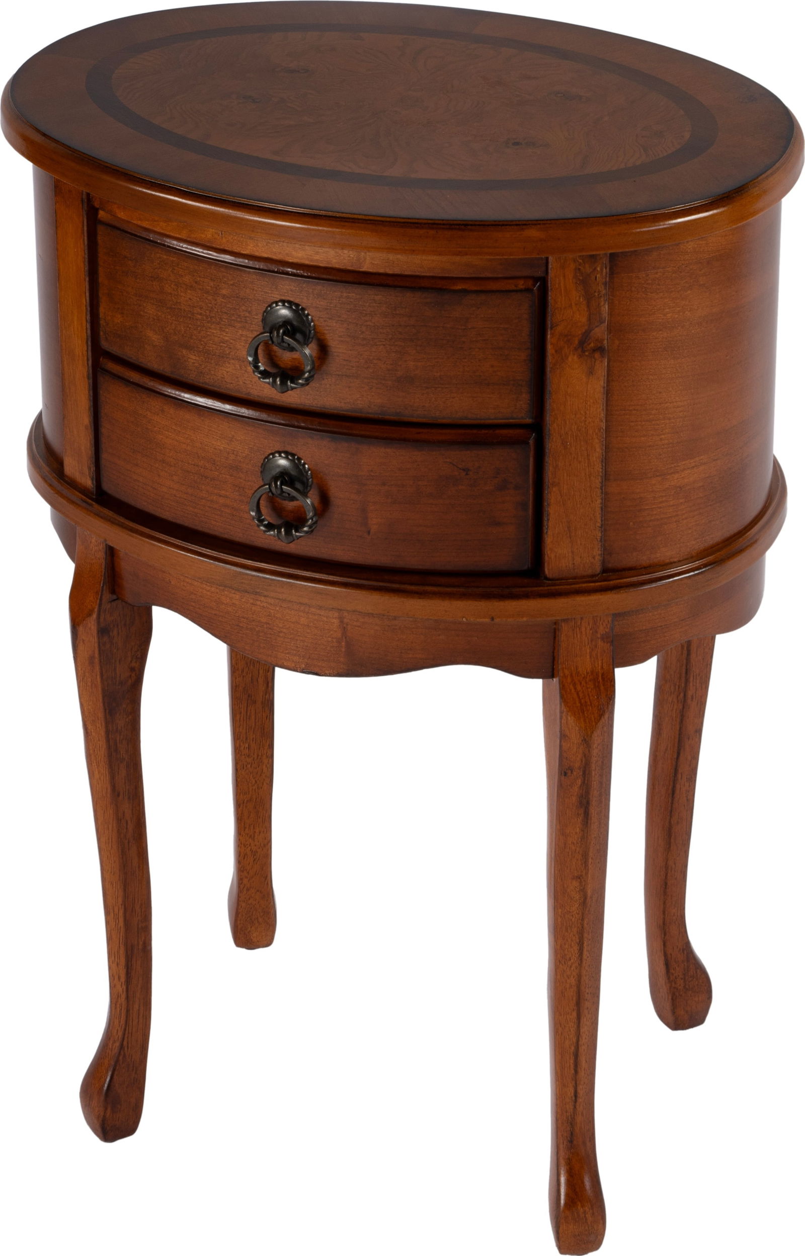 Butler Oval Side Table Antique Style with Brass Hardware (1 of 2)