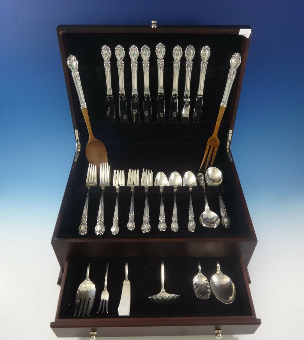 International Silver Brocade Sterling Silver Flatware Set 48 Pieces for 8 (1 of 9)