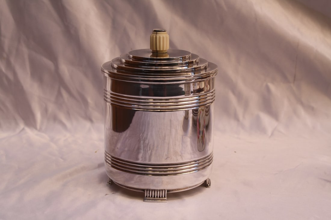 1909-1910 English Sterling Silver Tea Caddy from David Copley Estate (1 of 11)