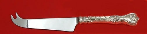 Whiting King Edward Sterling Silver Cheese Knife 8 1/4" Custom Hollow Handle: Whiting King Edward Sterling Silver Cheese Knife 8 1/4" Custom Hollow Handle This exquisite cheese knife features the elegant King Edward pattern by Whiting, crafted from high-quality sterling silver.