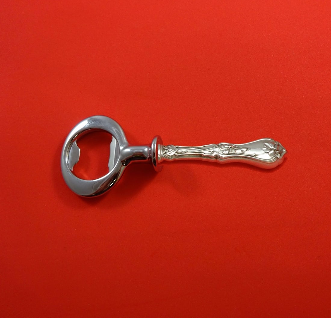 Violet by Whiting Sterling Silver Custom Bottle Opener 6" Monogrammed: Violet by Whiting Sterling Silver Custom Bottle Opener 6" Monogrammed Elevate your barware collection with this exquisite Violet by Whiting Sterling Silver Bottle Opener. Crafted post-1940, this custo