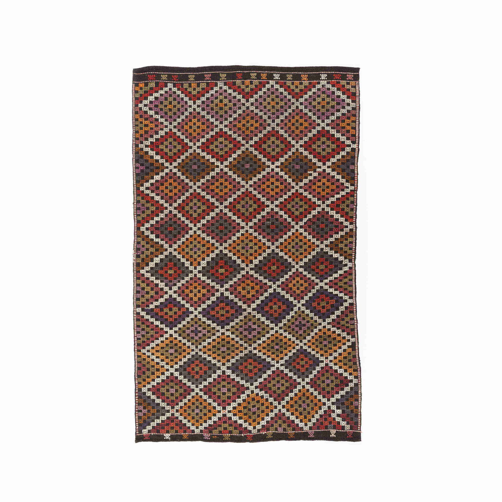 Authentic Handmade Cicim Kilim Wool On Wool 79.5 x 137: Authentic Handmade Cicim Kilim Wool On Wool 79.5 x 137 Discover the exquisite craftsmanship of this authentic handmade Cicim rug, featuring a unique wool on wool construction. This flat woven kilim sh