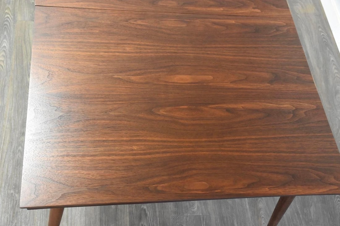 Mid Century Modern Walnut Dining Table with Canted Legs - 3