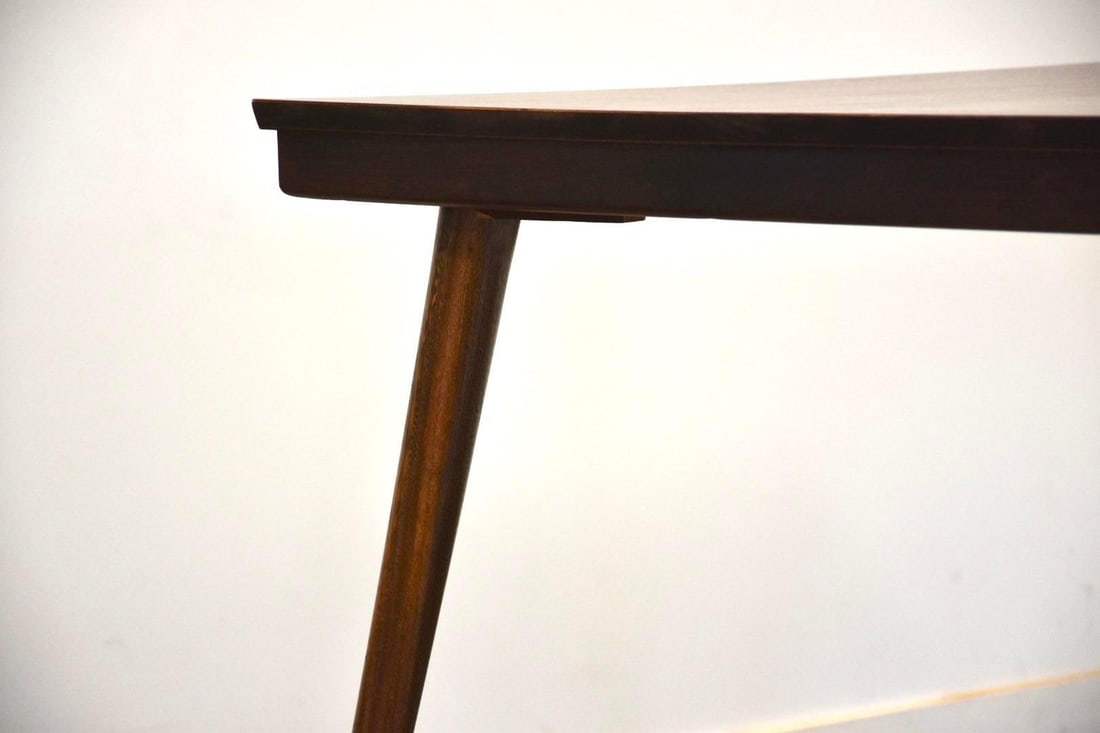 Mid Century Modern Walnut Dining Table with Canted Legs - 6