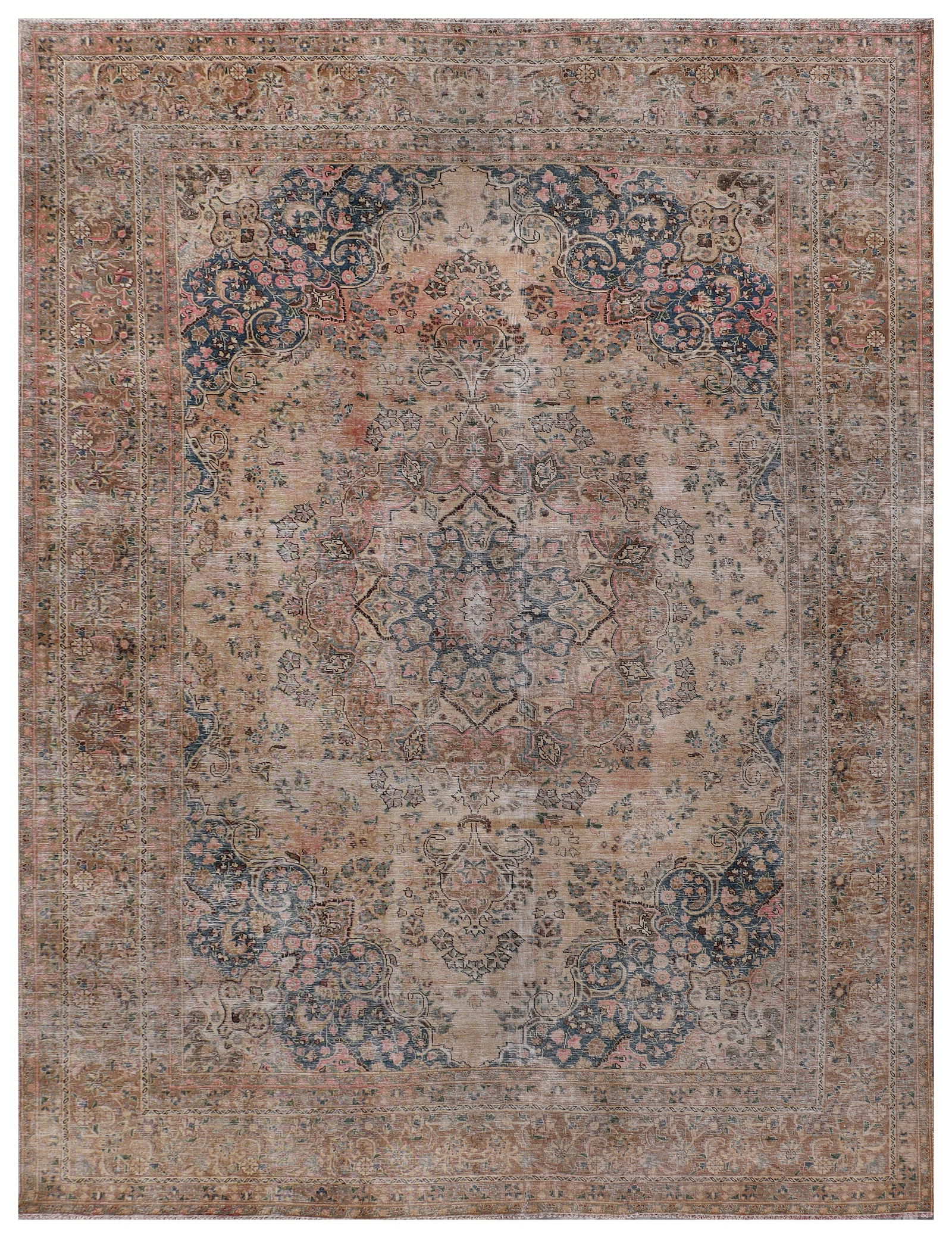 9' x 12' Handmade Distressed Persian Vintage Rug Pre-Owned: 9' x 12' Handmade Distressed Persian Vintage Rug Pre-Owned Free continental US Shipping Enhance your living space with this stunning 9' x 12' Distressed Persian Vintage Hand-knotted Rug. This genuine