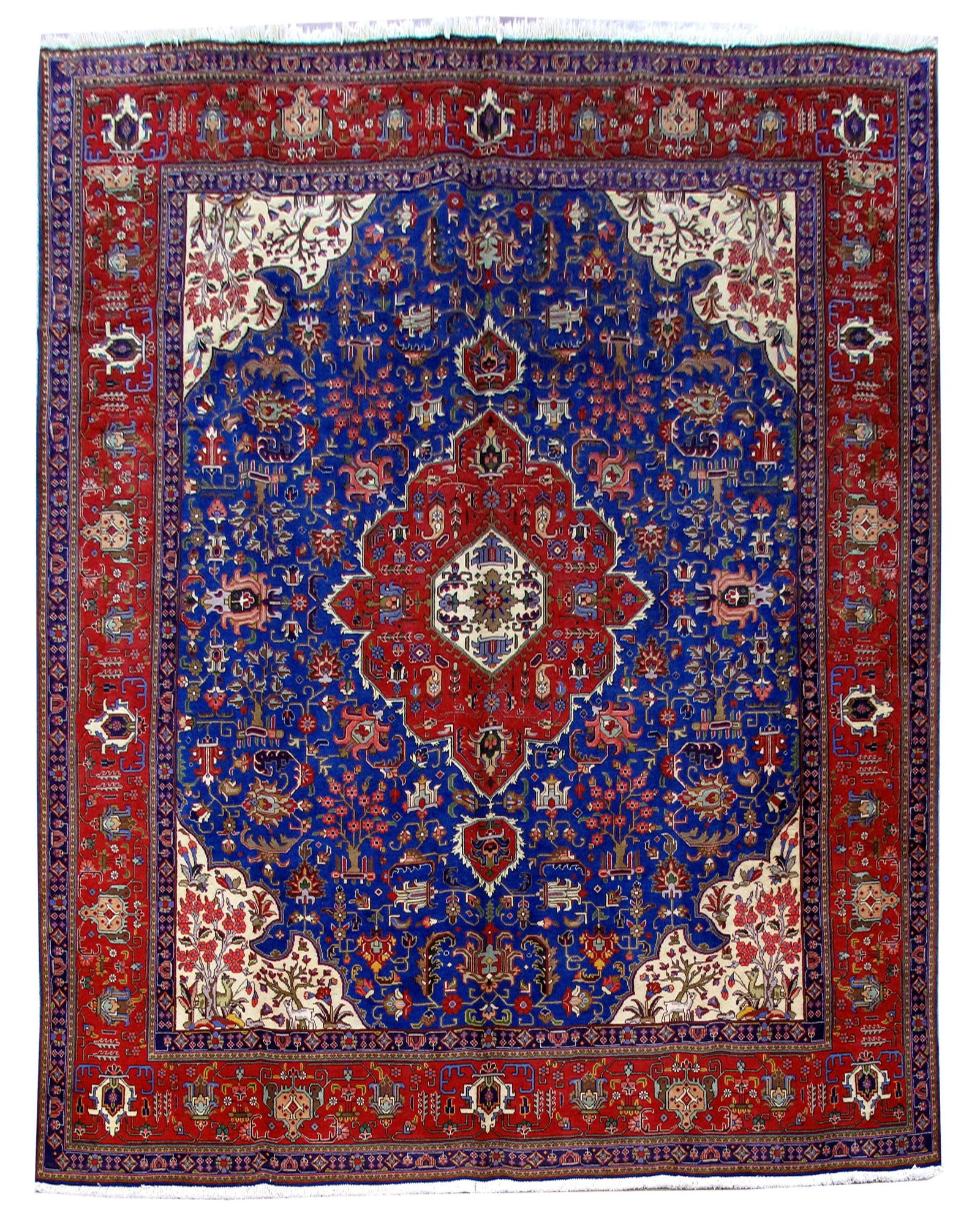 Catalina Blue 10' x 13' Handmade Persian Tabriz Rug: Catalina Blue 10' x 13' Handmade Persian Tabriz Rug Free continental US Shipping Transform your living space with the exquisite Catalina Blue Handmade Persian Tabriz Rug. This stunning rug is handcraf