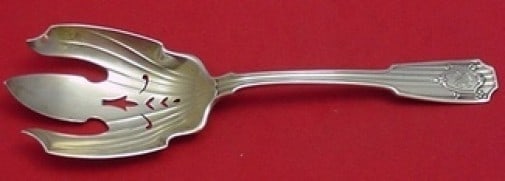 Gorham Spotswood Sterling Silver 9 Inch Salad Serving Fork Pierced: Gorham Spotswood Sterling Silver 9 Inch Salad Serving Fork Pierced This exquisite Salad Serving Fork, part of the Spotswood pattern by Gorham, is crafted from high-quality sterling silver. The fork me