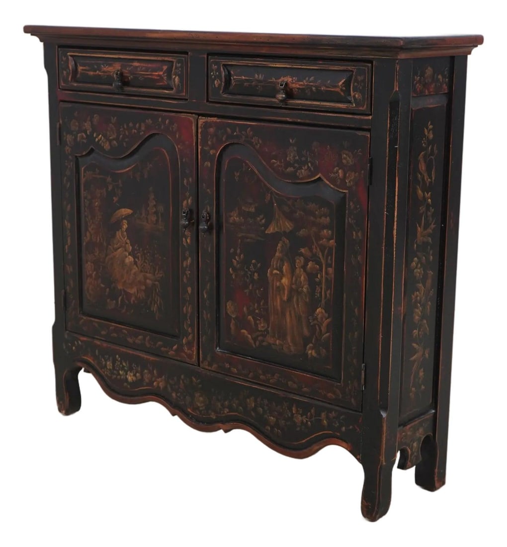 Habersham Plantation Chinoiserie Hall Chest Cabinet Red Wood 30 Years Old (1 of 10)