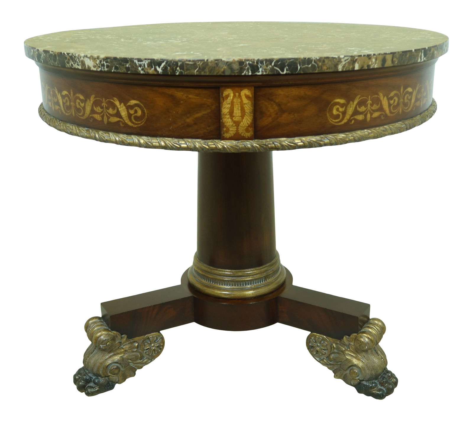 Maitland Smith Empire Style Round Marble Top Center Table (1 of 10)