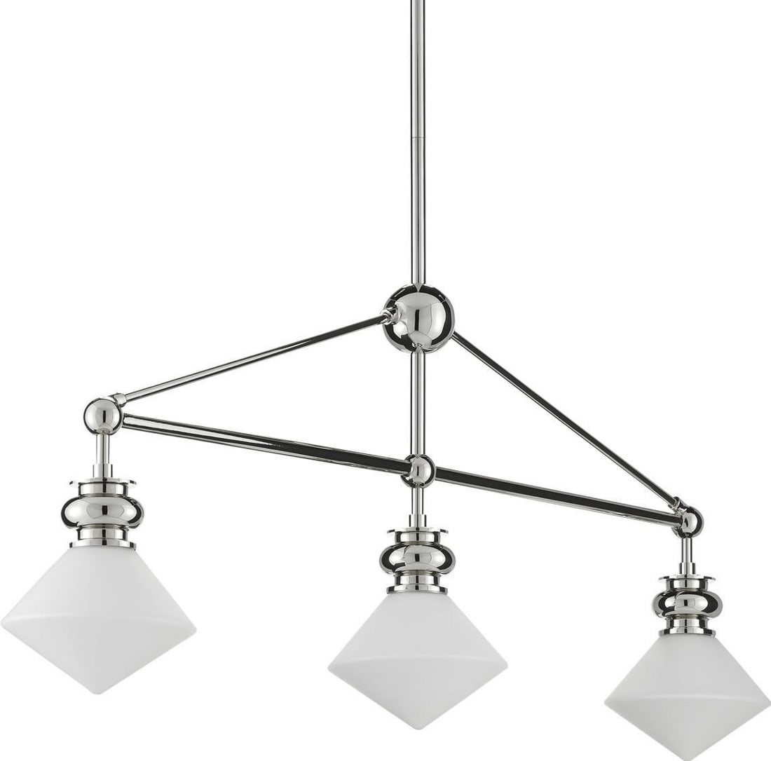 Currey Modern Rycroft Chandelier Polished Nickel Mid-Century Style: Currey Modern Rycroft Chandelier Polished Nickel Mid-Century Style Elevate your space with the Modern Rycroft Chandelier, featuring a stunning polished nickel finish that embodies mid-century modern s