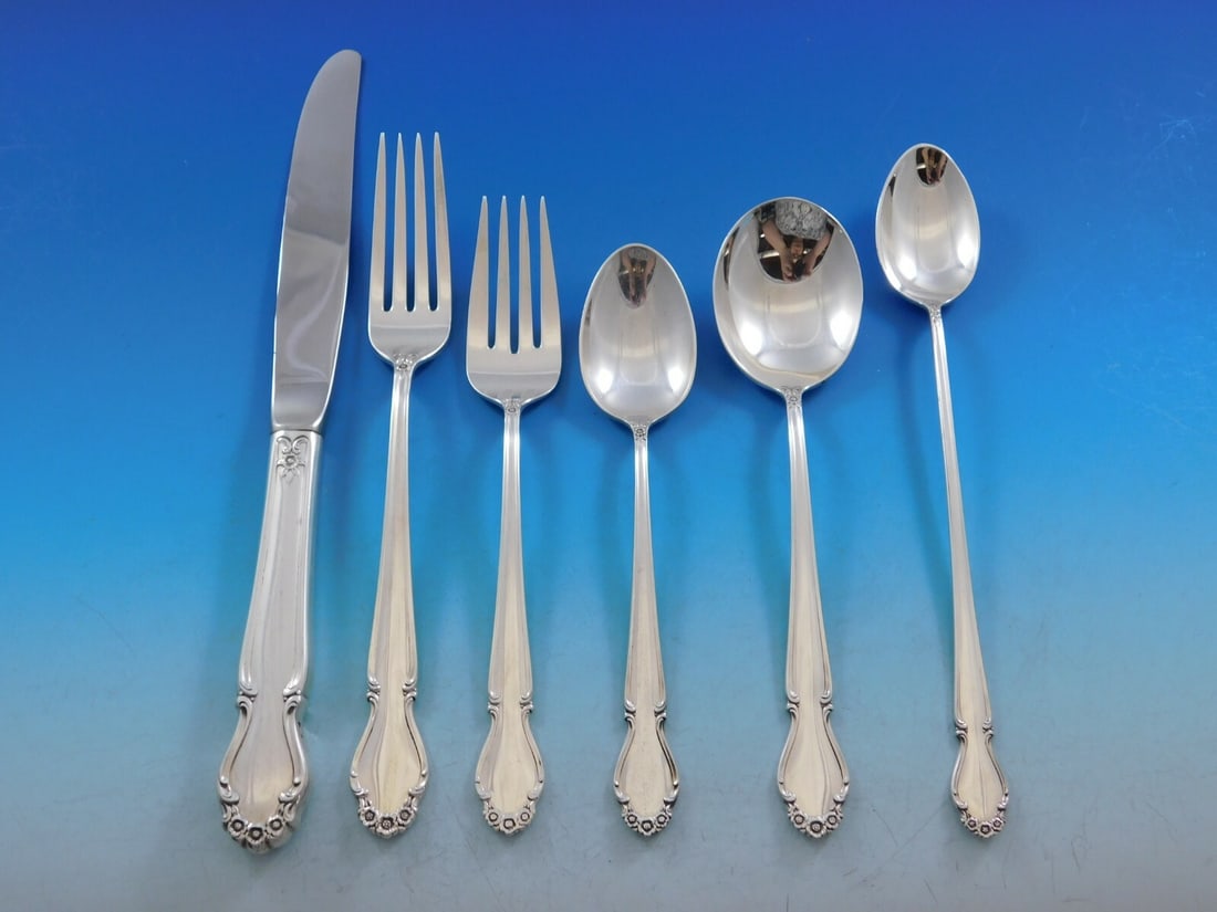 International Sterling Silver Wedding Bells Flatware Set 78 pcs for 12: International Sterling Silver Wedding Bells Flatware Set 78 pcs for 12 This exquisite Wedding Bells flatware set by International Sterling Silver includes 78 pieces, perfect for entertaining or enhanc