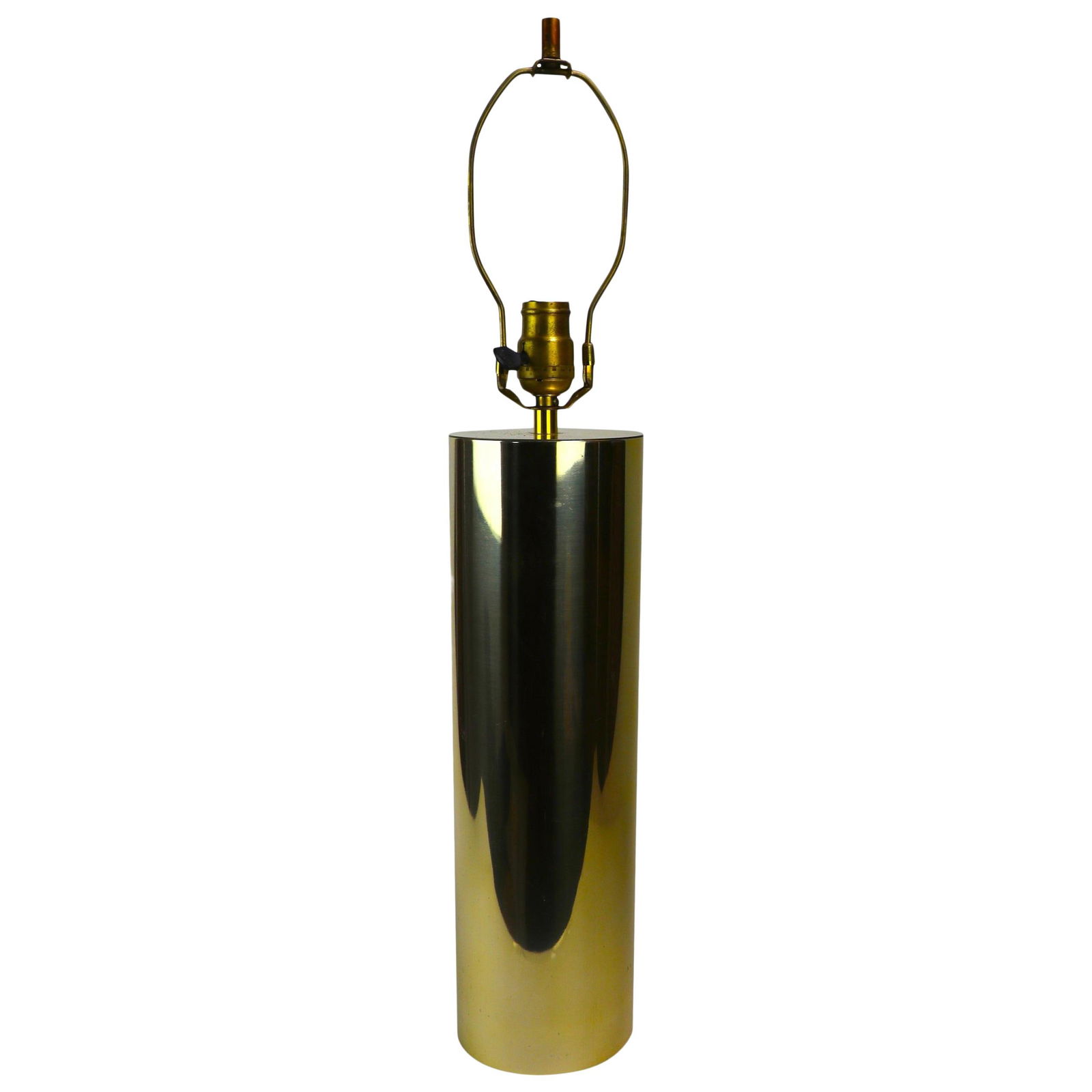 Minimalist Gold Tone Aluminum Cylinder Table Lamp (1 of 10)