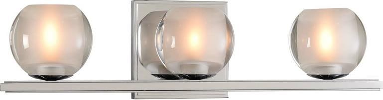 Kalco Corona Collection 3-Light Chrome Bath Fixture LED Dimmable: Kalco Corona Collection 3-Light Chrome Bath Fixture LED Dimmable Introducing the Sleek Chrome 3 Light Bath Fixture from the Corona Collection, a modern lighting solution designed to enhance your bathr