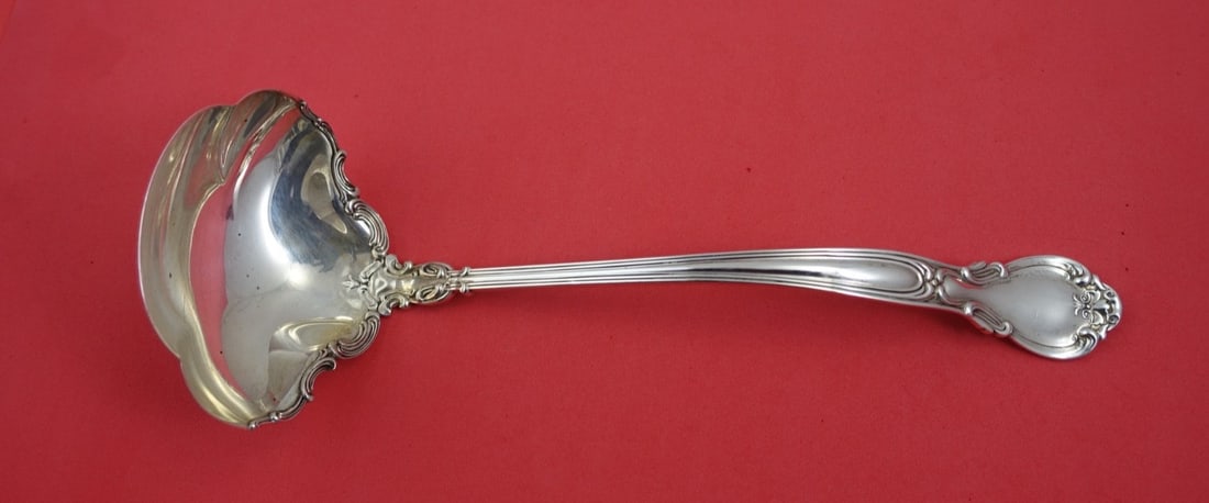 Gorham Chantilly Sterling Silver Oyster Ladle 11.5 Inch Lacing: Gorham Chantilly Sterling Silver Oyster Ladle 11.5 Inch Lacing This exquisite oyster ladle from the Chantilly pattern by Gorham is crafted from high-quality sterling silver. Measuring 11 1/2" in lengt