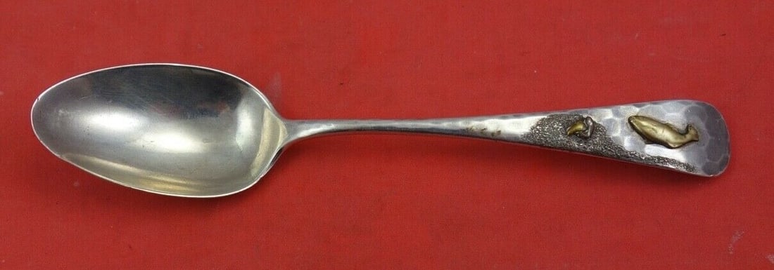 Gorham Applied Metals Sterling Silver Teaspoon with Crab and Fish 5.75": Gorham Applied Metals Sterling Silver Teaspoon with Crab and Fish 5.75" This exquisite teaspoon from Gorham's Applied Metals collection is crafted from sterling silver, showcasing a unique design feat