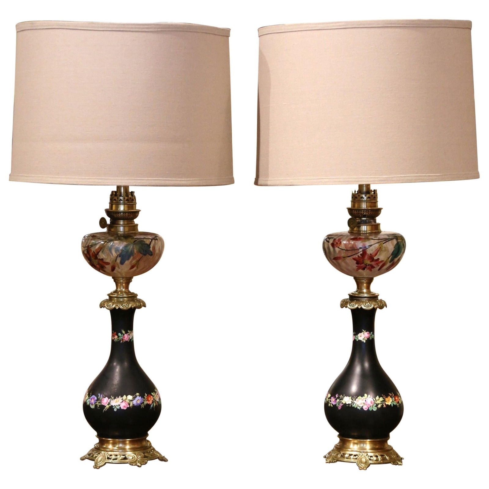 Antique Set of 2 19th Century French Napoleon III Table Lamps (1 of 12)