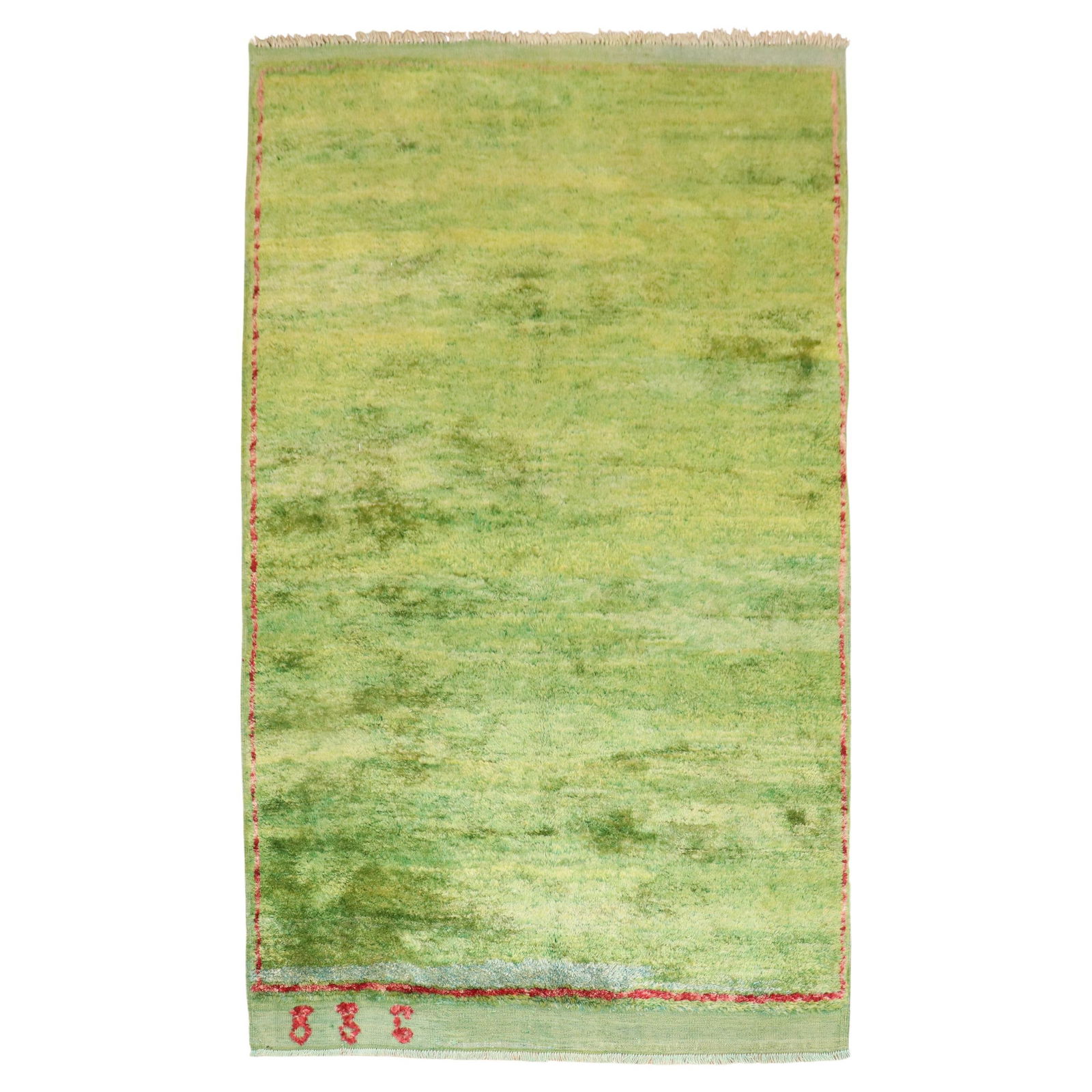 Zabihi Collection Vintage Green Turkish Tulu Rug 60x98 Mid-Century Modern: Zabihi Collection Vintage Green Turkish Tulu Rug 60x98 Mid-Century Modern Experience the charm of this one-of-a-kind Turkish Tulu rug, featuring a captivating green hue that enhances any space. Crafte