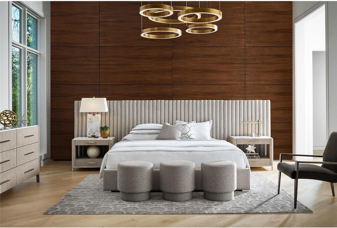 Universal Soren Bedside Table with Pumice Stone Top: Universal Soren Bedside Table with Pumice Stone Top Introducing the Soren Bedside Table, a perfect blend of functionality and elegance. This bedside table features a stunning pumice finish and an exqu